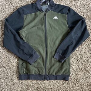 Adidas Men's Olive and Black Windbreaker | Size Medium